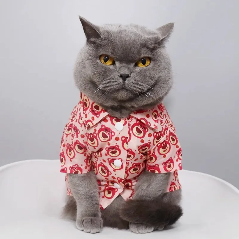 Cool Pet Clothes Strawberry Bear Printed Cat Dog Shirt Summer Comfortable Small Dog Kitten Costumes Party Outdoor Walking Wear
Cool Pet Clothes Strawberry Bear Printed Cat Dog Shirt Summer Comfortable Small Dog Kitten Costumes Party Outdoor Walking Wear