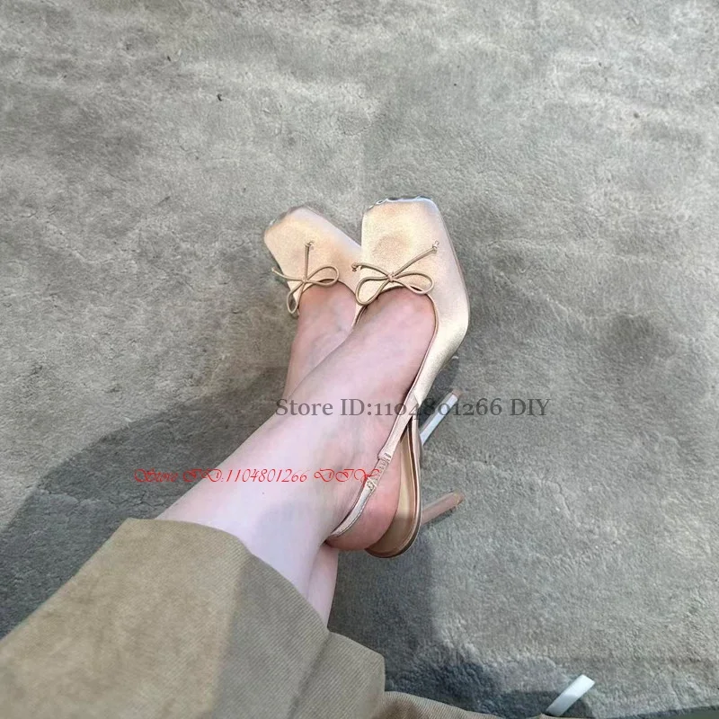Luxury Satin Square Head Toe High Heel Pumps 10Cm Heeled Slingback Women Ballet Shoes Ladies Party Shoe 2 S99de087caa814904ba1909d10fc75d50p