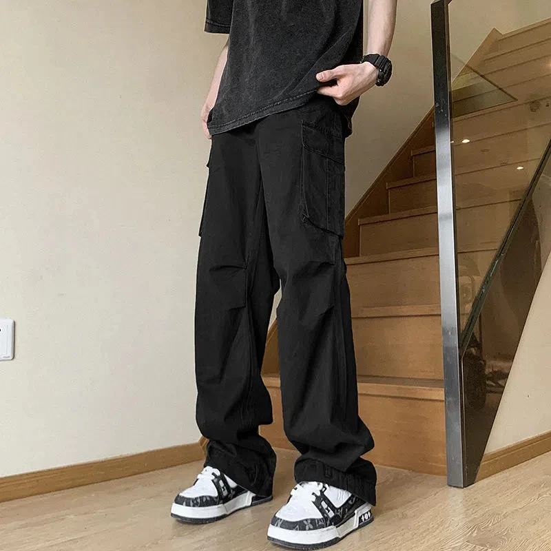 Solid Color Elastic Pockets Zipper High Waisted Loose Men's Clothing Spring Autumn Cargo Wide Leg Trousers Korean Fashion Pants
Solid Color Elastic Pockets Zipper High Waisted Loose Men's Clothing Spring Autumn Cargo Wide Leg Trousers Korean Fashion Pants