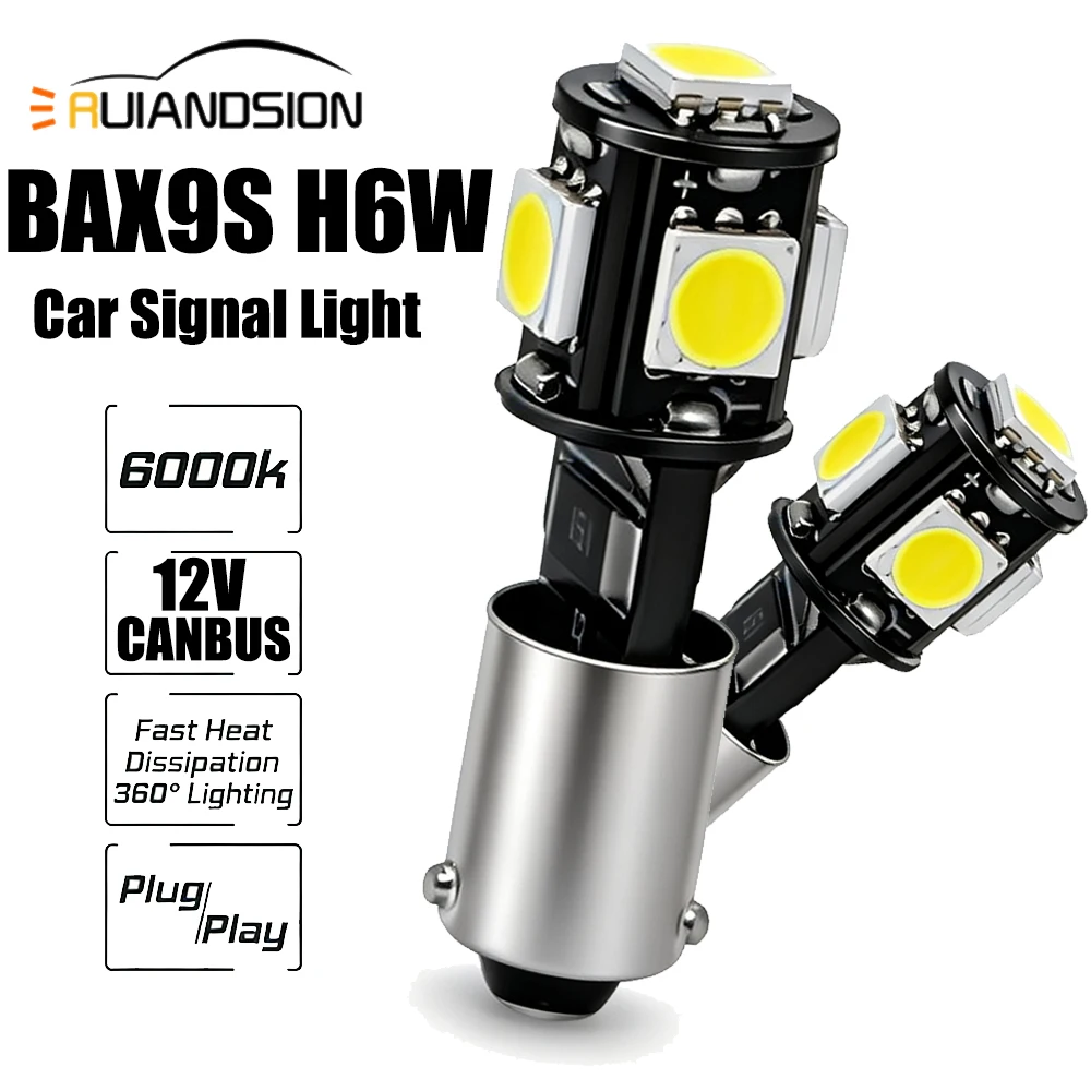 RUIANDSION 1Pcs BAX9S H6W CANBUS LED Bulb 12V 6000K White for Classic Old Car Dash Gauge Upgrade 360° Plug & Play No Error
RUIANDSION 1Pcs BAX9S H6W CANBUS LED Bulb 12V 6000K White for Classic Old Car Dash Gauge Upgrade 360° Plug & Play No Error
