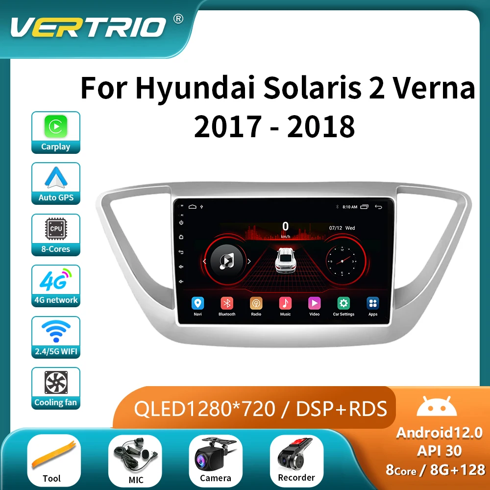 Автомагнитола для Hyundai Solaris 2 Verna 2017-2018, 2 Din, мультимедийный видеоплеер, Android 12, навигация, GPS, Carplay, головное устройство
Автомагнитола для Hyundai Solaris 2 Verna 2017-2018, 2 Din, мультимедийный видеоплеер, Android 12, навигация, GPS, Carplay, головное устройство