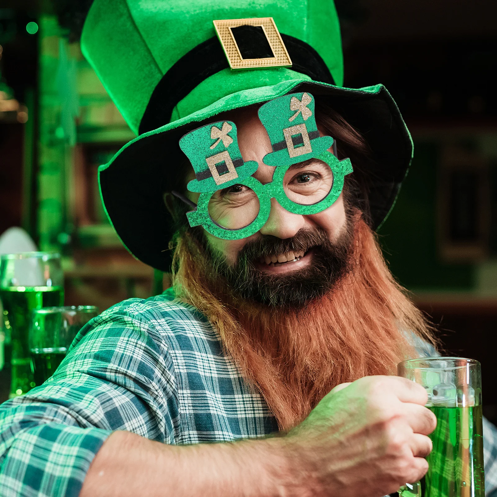 7Pcs Saint Patrick's Shamrock Glasses Leprechaun Hat Eyewear Party Sunglasses Kids Festival Costume Accessories 
7Pcs Saint Patrick's Shamrock Glasses Leprechaun Hat Eyewear Party Sunglasses Kids Festival Costume Accessories