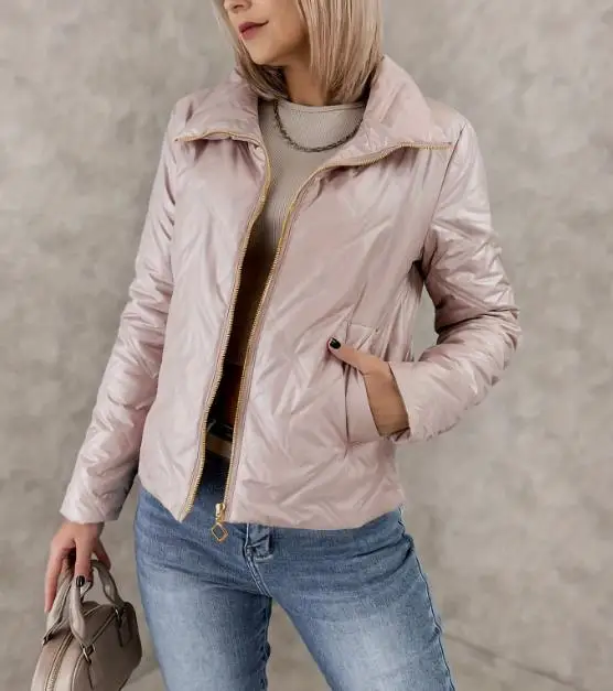 Winter Solid Color Lapel Geometric Splicing Zipper Front Clip Cotton Jacket for Women, Simple and Warm Pink Clip Cotton Jacket
Winter Solid Color Lapel Geometric Splicing Zipper Front Clip Cotton Jacket for Women, Simple and Warm Pink Clip Cotton Jacket
