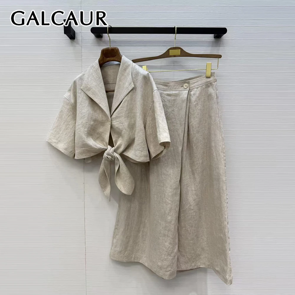 GALCAUR Solid Slimming Two Piece Set for Women Lapel Short Sleeves Top Patchwork Nutton Midi Skirt Sets Female Fashion New Style
GALCAUR Solid Slimming Two Piece Set for Women Lapel Short Sleeves Top Patchwork Nutton Midi Skirt Sets Female Fashion New Style