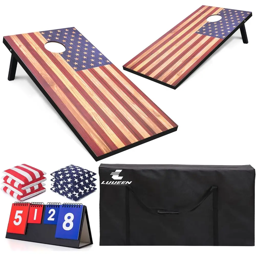Regulation Size 4x2 Cornhole Boards Set with 8 Weatherproof Bags, Carry Case, and Scoreboard
Regulation Size 4x2 Cornhole Boards Set with 8 Weatherproof Bags, Carry Case, and Scoreboard
