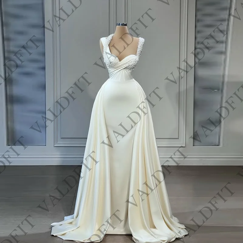 Customized Long Arabic Ivory Mermaid Satin Wedding Dresses with Detachable Skirt Bridal Gown V Neckline Vestidos De Novia Boda
Customized Long Arabic Ivory Mermaid Satin Wedding Dresses with Detachable Skirt Bridal Gown V Neckline Vestidos De Novia Boda