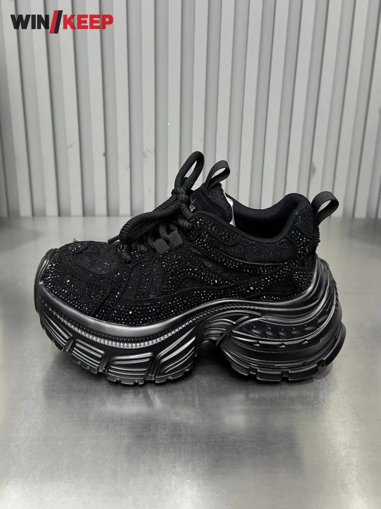 Outdoors Running Shoes Women Thick Platform Diamonds Crystal Shiny Sneakers Sport Shoes Running Breathable Trainers Sportswear
Outdoors Running Shoes Women Thick Platform Diamonds Crystal Shiny Sneakers Sport Shoes Running Breathable Trainers Sportswear
