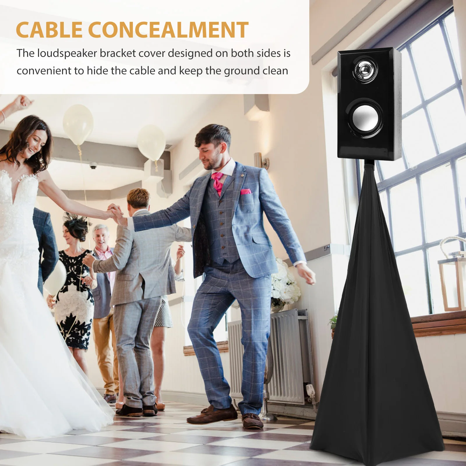 Speaker Stand Cover Durable Polyester Weatherproof Tripod Shading Cloth Stage Accessory Banquets Weddings Concerts Standard Size
Speaker Stand Cover Durable Polyester Weatherproof Tripod Shading Cloth Stage Accessory Banquets Weddings Concerts Standard Size
