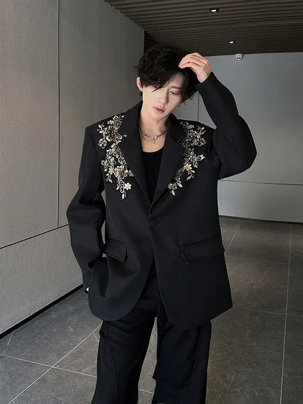 Ele Embroidered Heavy Work Blouse Casual Performance Men's Suit Outerwear Polyester Fiber Stand Sle Spring Faion
Ele Embroidered Heavy Work Blouse Casual Performance Men's Suit Outerwear Polyester Fiber Stand Sle Spring Faion