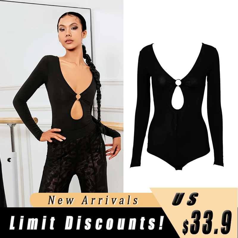 New Latin Dance Practice Tops Women V-Neck Hollowed Out Backless Jumpsuit Long Sleeved Latin Dance Performance Wear XH171
New Latin Dance Practice Tops Women V-Neck Hollowed Out Backless Jumpsuit Long Sleeved Latin Dance Performance Wear XH171