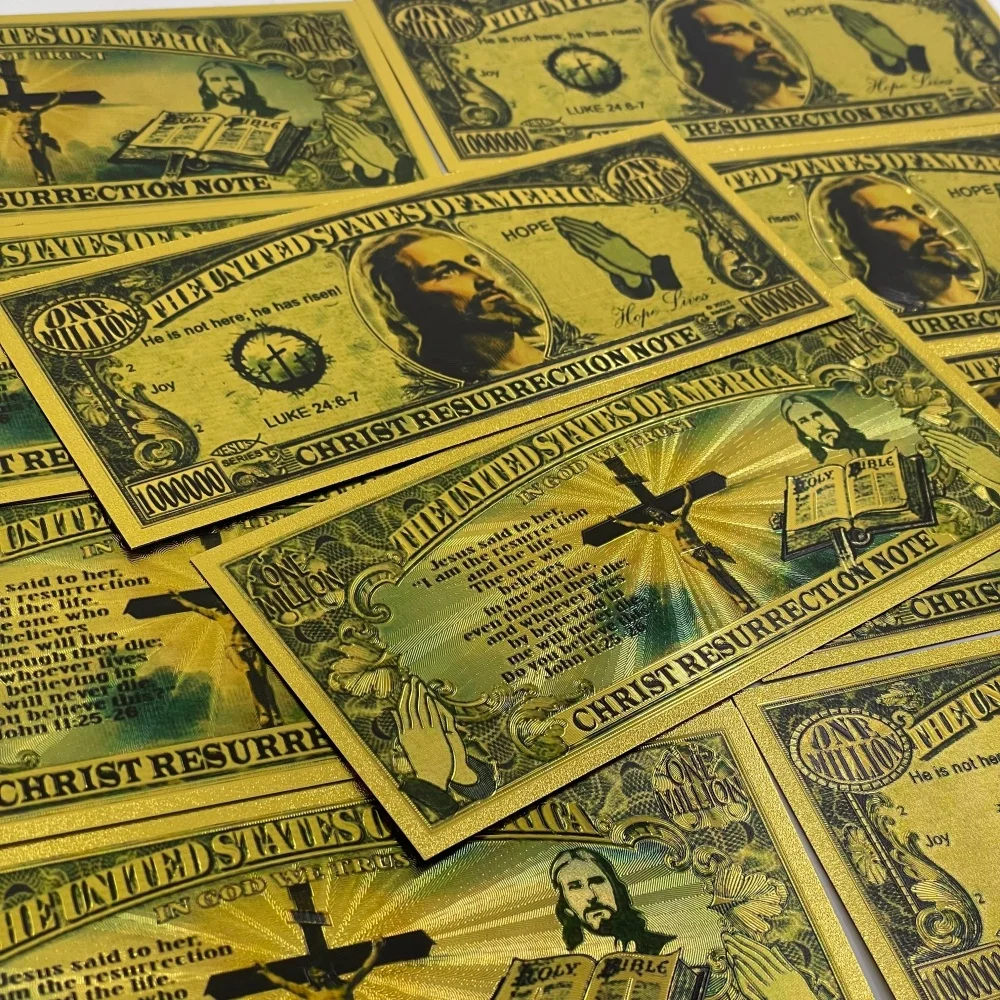 Gold Christian Resurrection Banknote One Million Gold Money Style Double Sided Jesus Cross Bible Verse Religious Collectible
Gold Christian Resurrection Banknote One Million Gold Money Style Double Sided Jesus Cross Bible Verse Religious Collectible