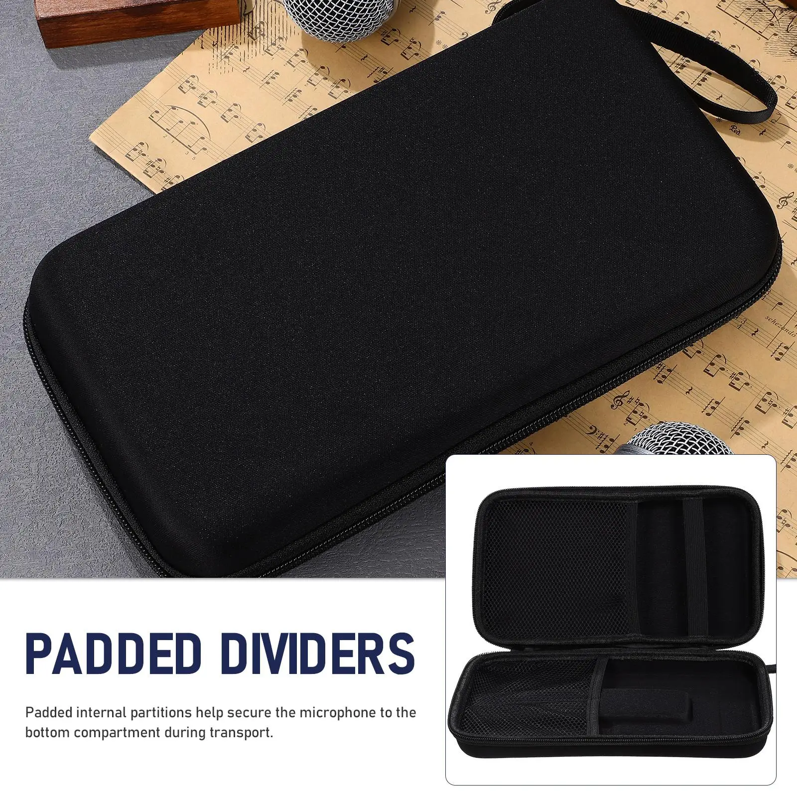 Portable Microphone Storage Box Case Universal Bag Travel Hard Shell Dual Wireless Two Slots Padded Dividers Mic Accessories
Portable Microphone Storage Box Case Universal Bag Travel Hard Shell Dual Wireless Two Slots Padded Dividers Mic Accessories