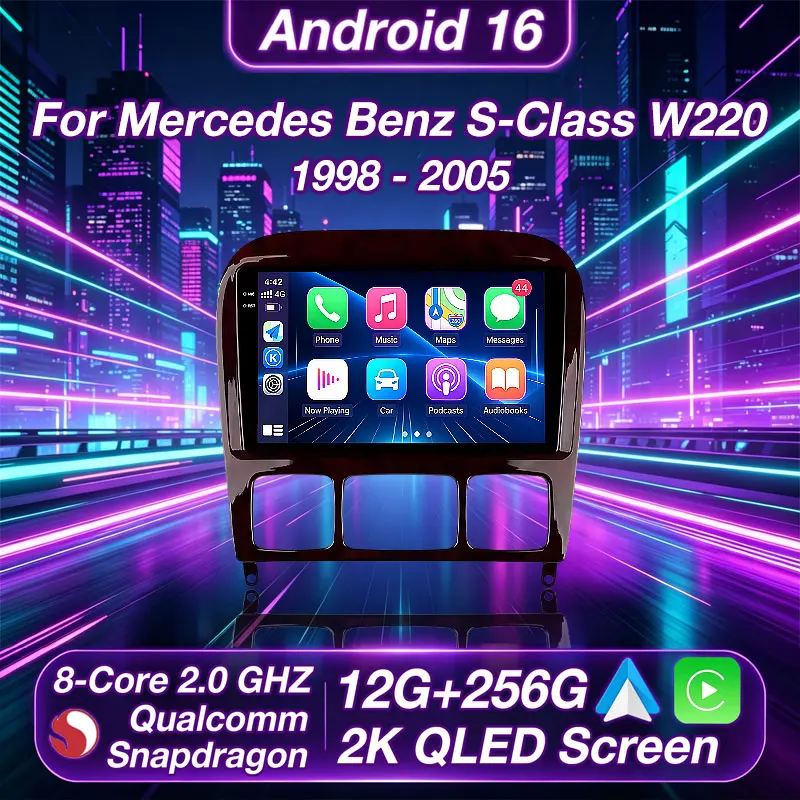Android 16 Car Radio For Mercedes Benz S-Class W220 1998-2005 Wireless CarPlay Auto GPS RDS BT DSP Multimedia Stereo Navigation
Android 16 Car Radio For Mercedes Benz S-Class W220 1998-2005 Wireless CarPlay Auto GPS RDS BT DSP Multimedia Stereo Navigation