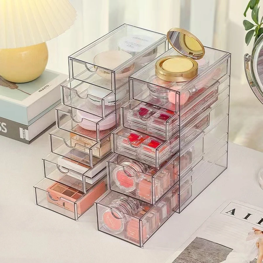 Desktop cosmetic organizer dressing table acrylic lipstick drawer box dormitory transparent makeup brush storage rack
Desktop cosmetic organizer dressing table acrylic lipstick drawer box dormitory transparent makeup brush storage rack