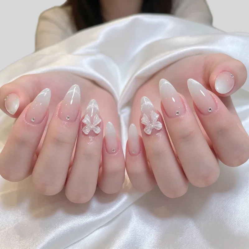 24pcs Fake Nails Crystal-Clear Smile Cat-Eye Rhinestone and Bow Designs High-Quality Press-On Nails Perfect as Gifts for Girls
24pcs Fake Nails Crystal-Clear Smile Cat-Eye Rhinestone and Bow Designs High-Quality Press-On Nails Perfect as Gifts for Girls