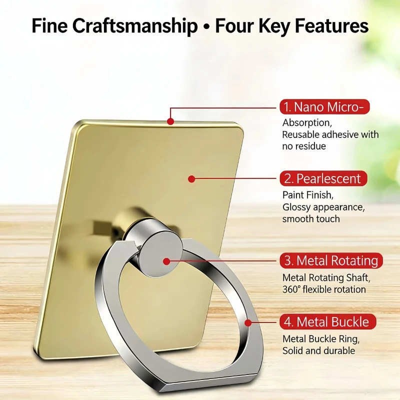 Universal 360° Rotatable Phone Ring Holder Foldable Finger Grip Stand for Mobile Phone Tablet Desktop
Universal 360° Rotatable Phone Ring Holder Foldable Finger Grip Stand for Mobile Phone Tablet Desktop