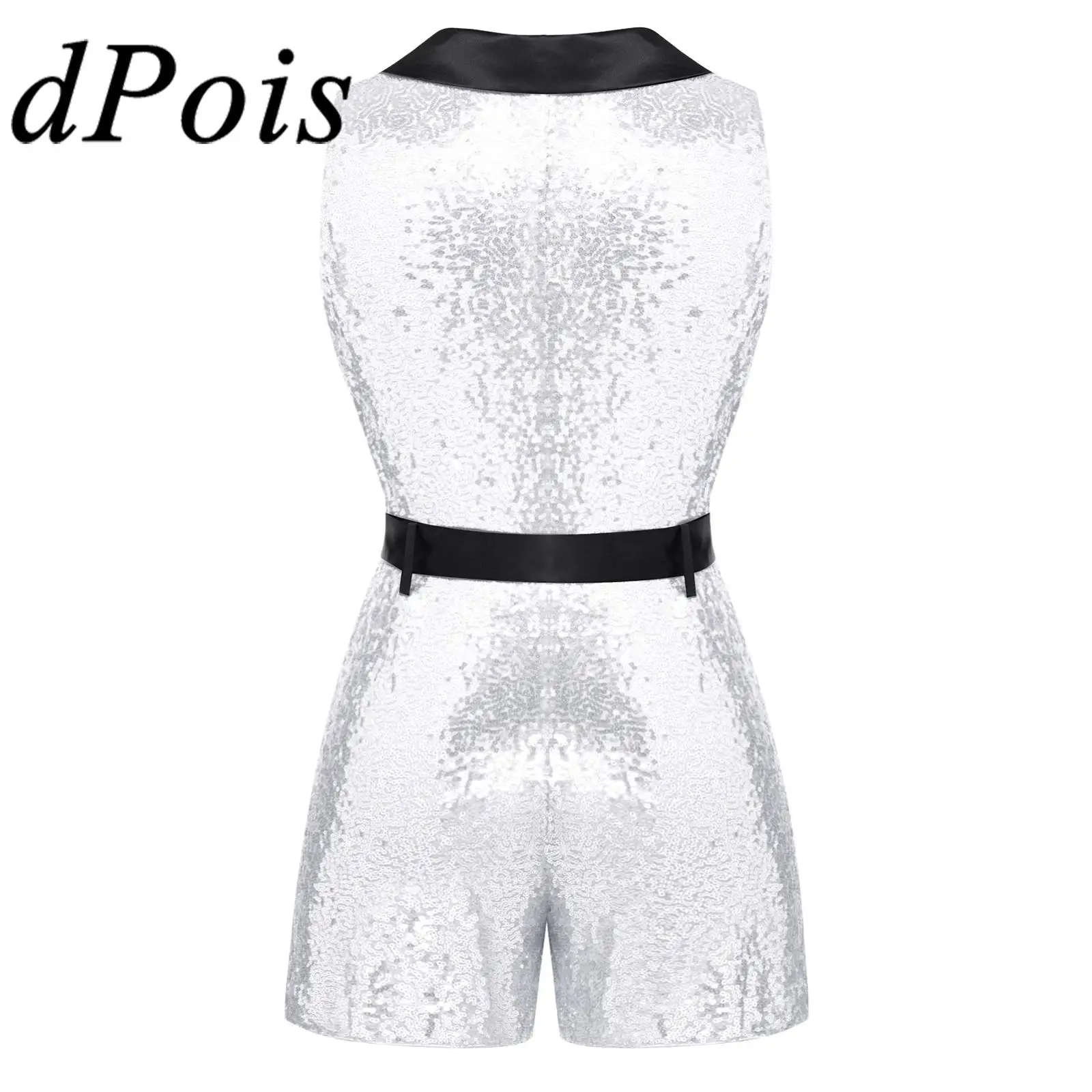 Women's Playsuits Glittery Blazer-style Rompers Sequins Lapel Wrap V Neck Sleeveless Short Jumpsuit Disco Costume Party Playsuit
Women's Playsuits Glittery Blazer-style Rompers Sequins Lapel Wrap V Neck Sleeveless Short Jumpsuit Disco Costume Party Playsuit