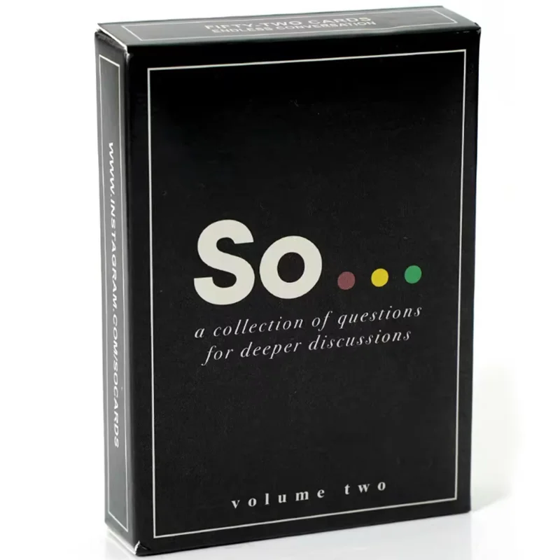 So… Volume Two – The Conversation Card Game for Meaningful, Deeper Chats
So… Volume Two – The Conversation Card Game for Meaningful, Deeper Chats