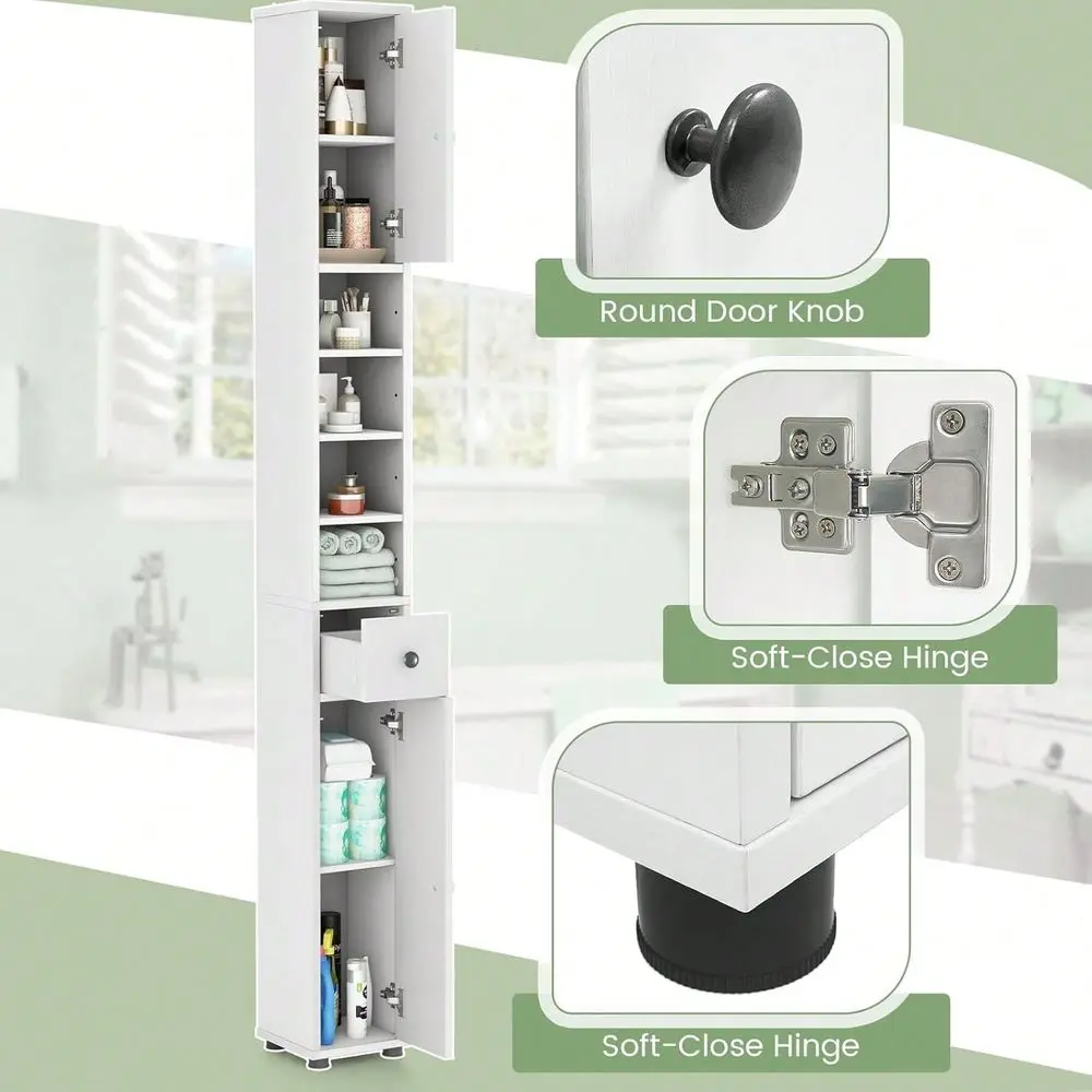 Slim Bathroom Storage Cabinet, 71 Freestanding Bathroom Cabinet W 2 Doors, 1 Drawer 5 Adjustable Shelves, Floor Narrow Tower Ca
Slim Bathroom Storage Cabinet, 71 Freestanding Bathroom Cabinet W 2 Doors, 1 Drawer 5 Adjustable Shelves, Floor Narrow Tower Ca