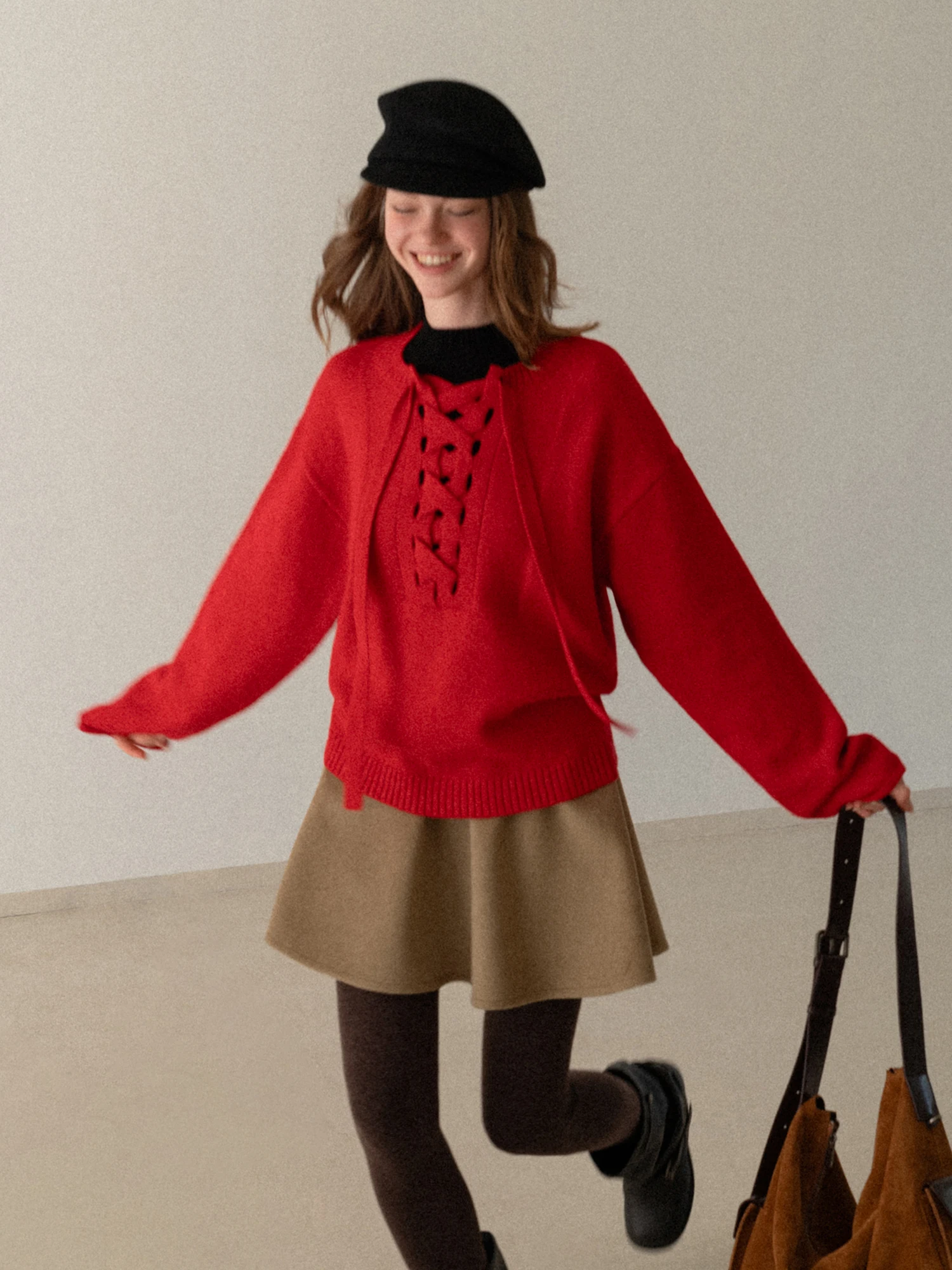 Red Loose Knitted Sweater Women's Autumn Winter Fashion Knot Design round Neck Pullover Slimming Top Korean Style Warmth Heating
Red Loose Knitted Sweater Women's Autumn Winter Fashion Knot Design round Neck Pullover Slimming Top Korean Style Warmth Heating