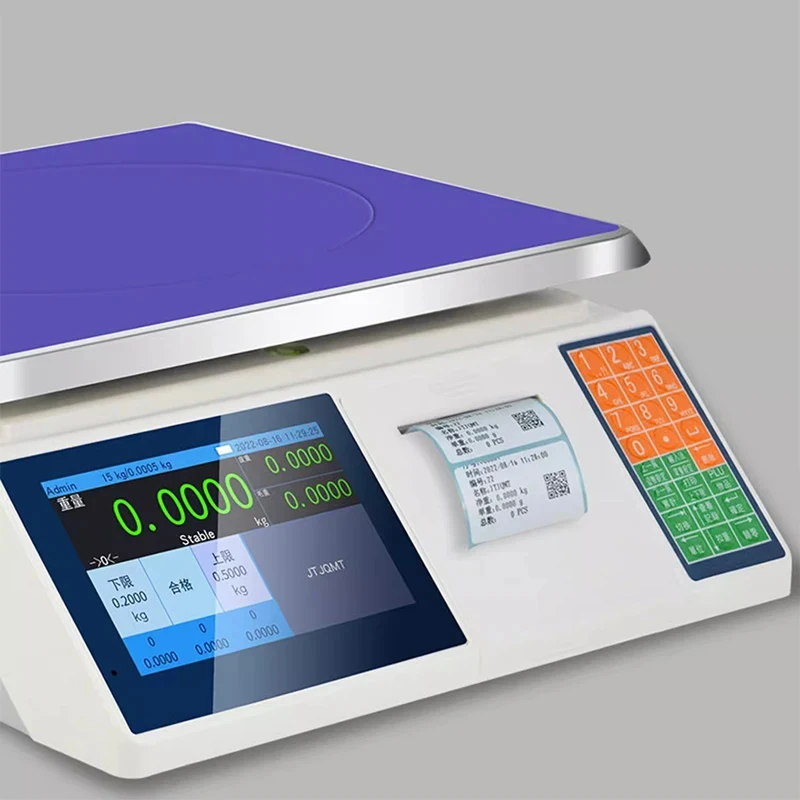 All-In-One Commercial Self-Adhive Barcode Electronic Scale With Lel Printing High-Precision Industrial Weighing