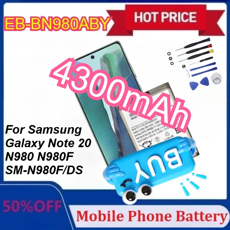 EB-BN980ABY 4300mAh Replacement Mobile Phone Battery with tools for Samsung Galaxy Note 20 N980 N980F SM-N980F/DS Batteries
EB-BN980ABY 4300mAh Replacement Mobile Phone Battery with tools for Samsung Galaxy Note 20 N980 N980F SM-N980F/DS Batteries