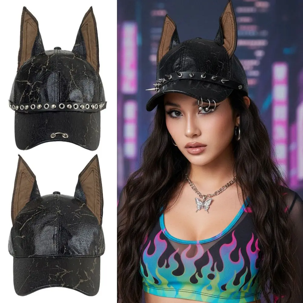 Vintage Punk Doberman Dog Ears Baseball Caps PU y2k Leather Rivet Hats Adjustable Spice Girl Baseball Hats For Man Women
Vintage Punk Doberman Dog Ears Baseball Caps PU y2k Leather Rivet Hats Adjustable Spice Girl Baseball Hats For Man Women