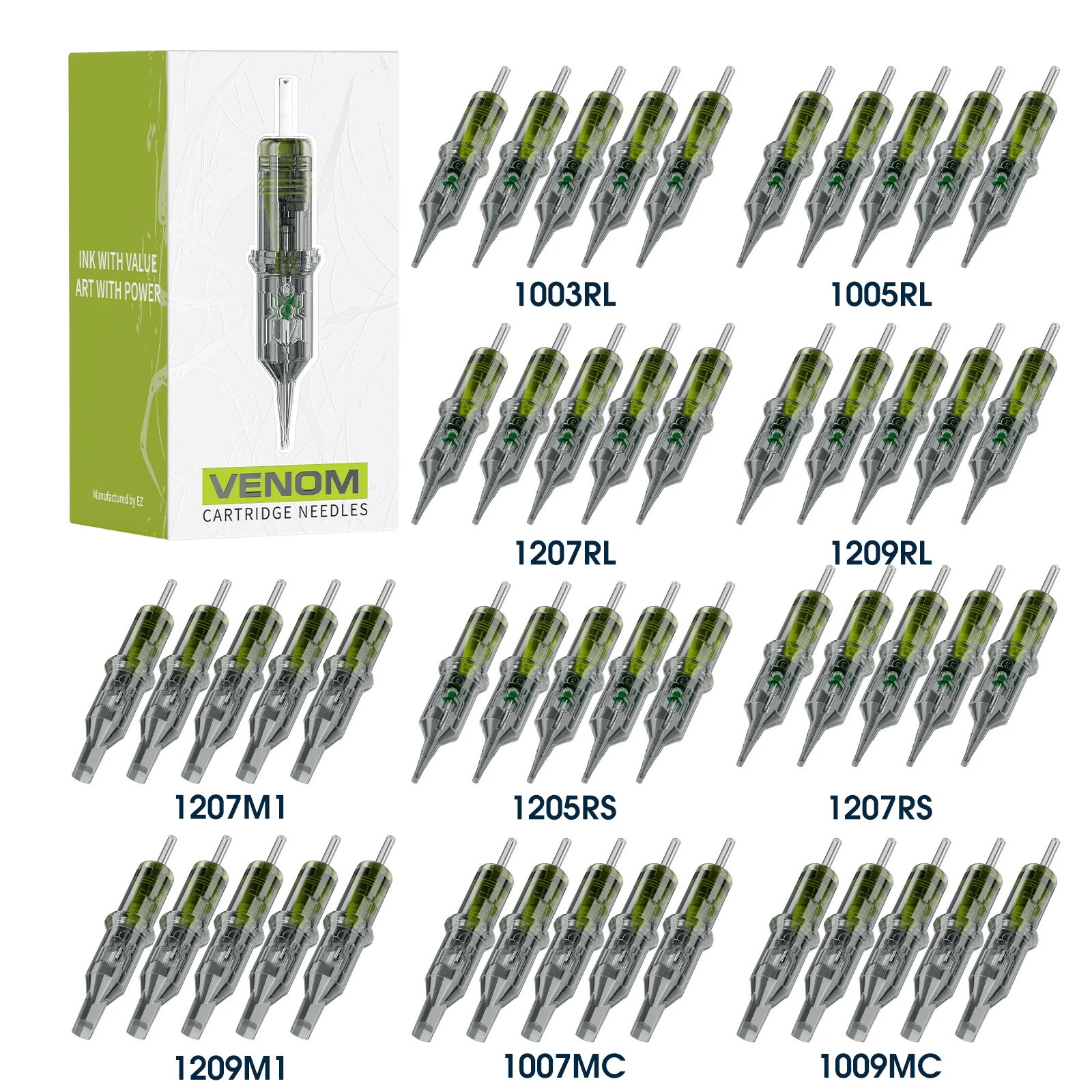 50/100pcs Mixed Filter Venom Cartridge Tattoo Needles RL/RS/RM/M1 Disposable EZ Tattoo Needles Professional Safety Membrane
50/100pcs Mixed Filter Venom Cartridge Tattoo Needles RL/RS/RM/M1 Disposable EZ Tattoo Needles Professional Safety Membrane