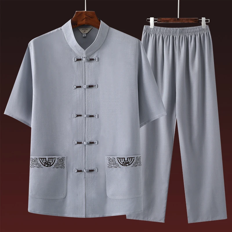 Men's Cotton Linen Short Sleeve Suit Summer Clothing for Elderly Dad Style Traditional Chinese Tang Costume Knitted Geometric...
Men's Cotton Linen Short Sleeve Suit Summer Clothing for Elderly Dad Style Traditional Chinese Tang Costume Knitted Geometric...
