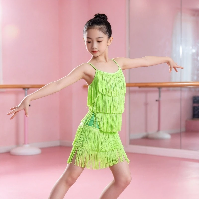 Girls Fringe Latin Dance Dress Kids Samba Tango Salsa Competition Costume Child Ballroom Tassel Standard Training Outfit
Girls Fringe Latin Dance Dress Kids Samba Tango Salsa Competition Costume Child Ballroom Tassel Standard Training Outfit