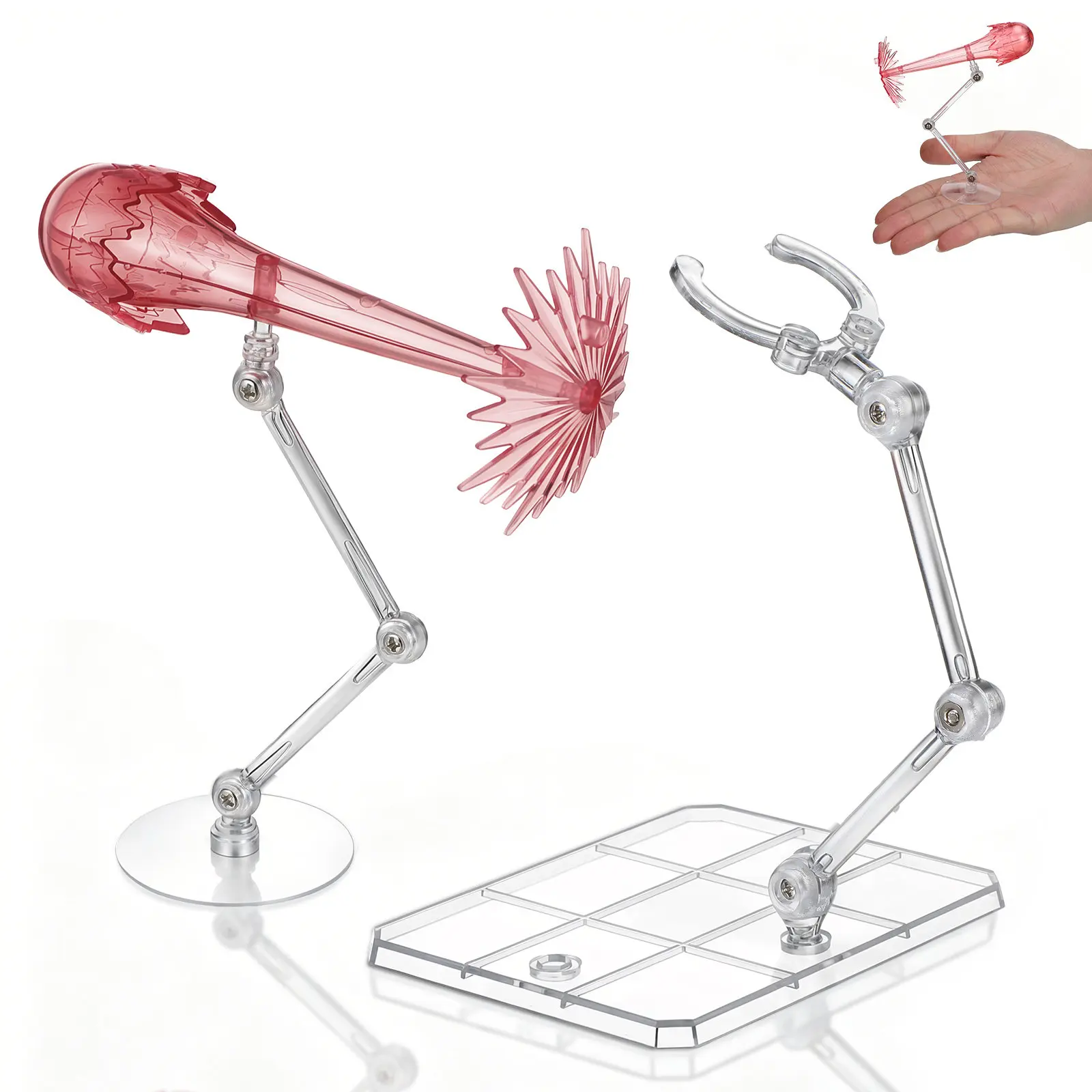 2Pcs Action Figure Stand Adjustable Stable Display Holder Scratch Resistant Surface for Collectibles Effects Showing Organizing
2Pcs Action Figure Stand Adjustable Stable Display Holder Scratch Resistant Surface for Collectibles Effects Showing Organizing