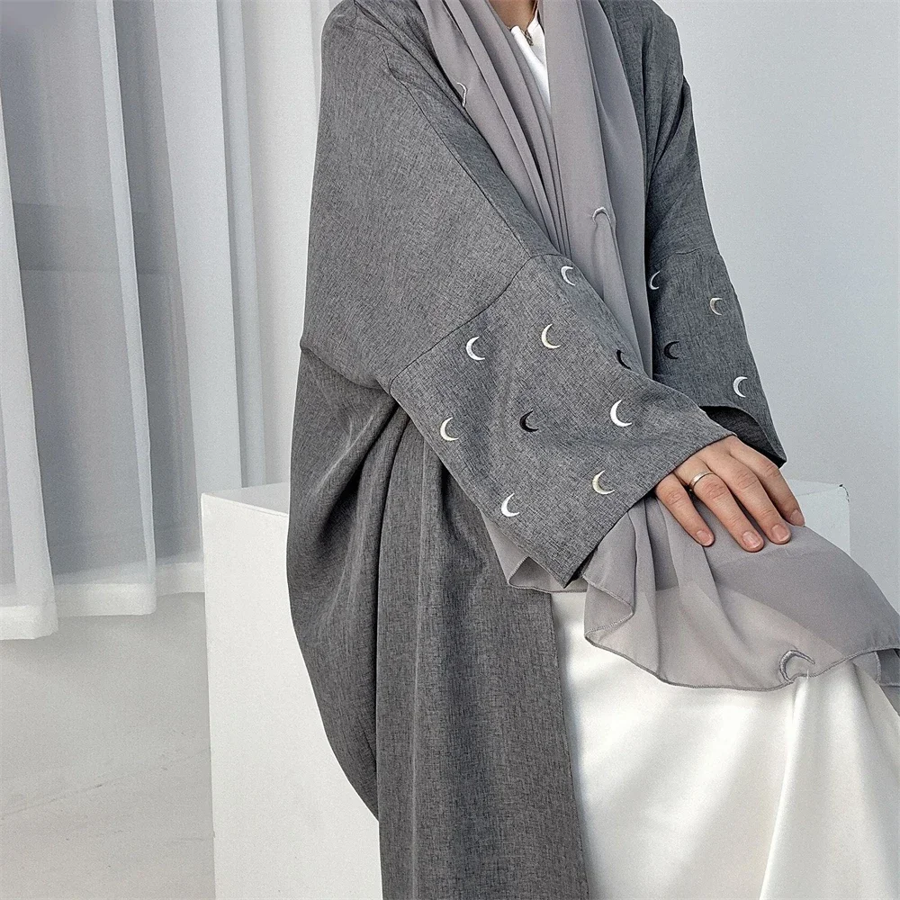 Moon Embroidery Abaya Muslim Women Open Cardigan Maxi Dresses Turkey Kimono Islamic Dubai Arab Robe Eid Ramadan Caftan Jalabiya
Moon Embroidery Abaya Muslim Women Open Cardigan Maxi Dresses Turkey Kimono Islamic Dubai Arab Robe Eid Ramadan Caftan Jalabiya