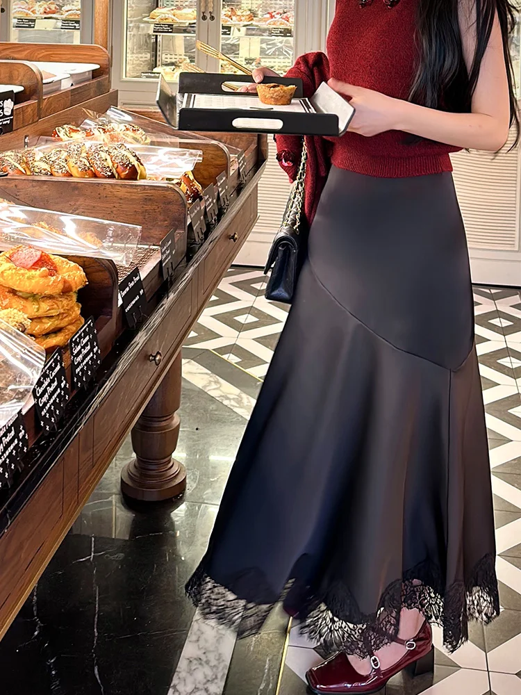 Кружевная юбка-миди Ele трапециевидной формы от YANGXIAOJING для женщин, осенний сезон, полиэфирное волокно, женский дизайн для поездок на работу
Кружевная юбка-миди Ele трапециевидной формы от YANGXIAOJING для женщин, осенний сезон, полиэфирное волокно, женский дизайн для поездок на работу