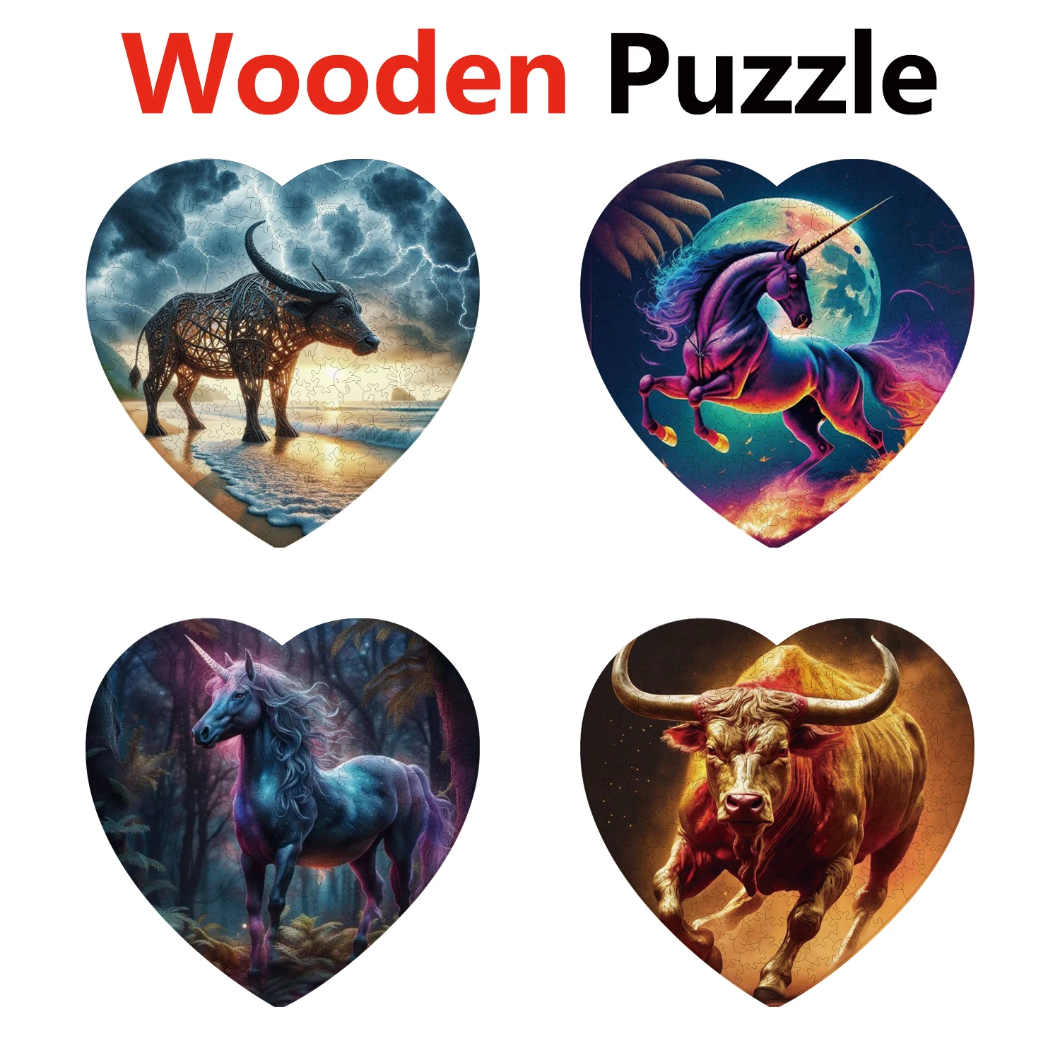 Bull Horse Unicorn Cow Animal Puzzles High Quality Jigsaw Puzzle Wooden Puzzle Best Christmas Gift
Bull Horse Unicorn Cow Animal Puzzles High Quality Jigsaw Puzzle Wooden Puzzle Best Christmas Gift