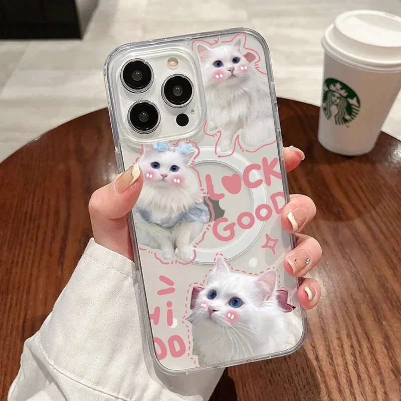 Cute cats dog Pattern Magnetic Magsafe Transparent Phone Case For iPhone 16 15 14 13 12 11 Pro Max 14 Plus 12 13 14 Pro Fundas
Cute cats dog Pattern Magnetic Magsafe Transparent Phone Case For iPhone 16 15 14 13 12 11 Pro Max 14 Plus 12 13 14 Pro Fundas
