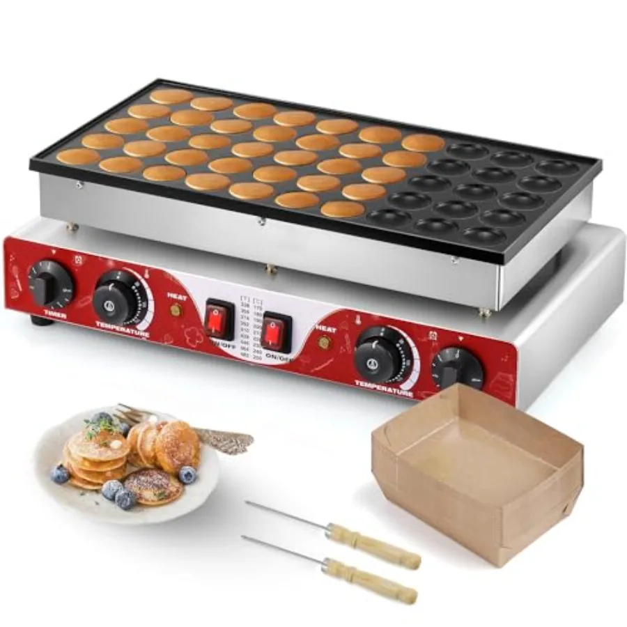 Mini Pancake Maker for Breakfast, Stainless Steel with Non-stick Surface, Red, Temp Time Control, 50PCS Ccity, 110V Electric Po
Mini Pancake Maker for Breakfast, Stainless Steel with Non-stick Surface, Red, Temp Time Control, 50PCS Ccity, 110V Electric Po