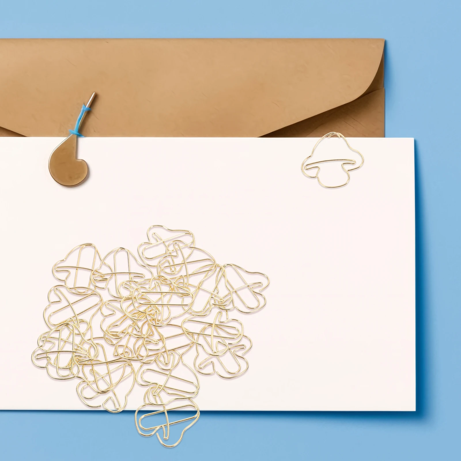 20pcs Golden Paper Clips Mushroom Shaped Desk Accessories Cute Memo Office Supplies Decorative Bills Clamp Multi use
20pcs Golden Paper Clips Mushroom Shaped Desk Accessories Cute Memo Office Supplies Decorative Bills Clamp Multi use