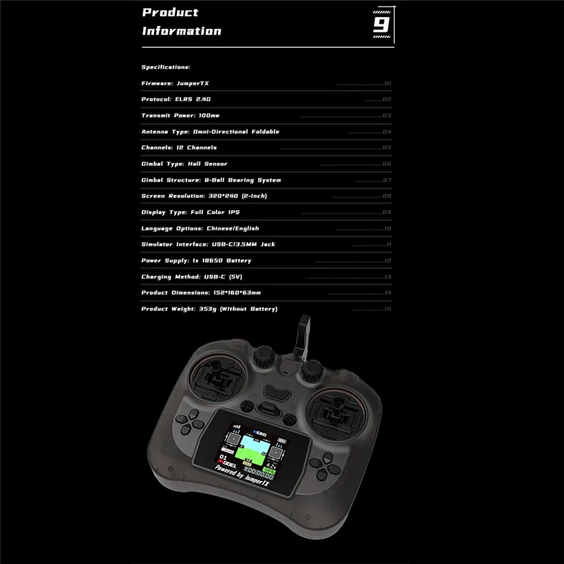 Smart Remote Controller TX Color Screen Transmitter Hall Sensor Gimbals ELRS 2.4G 100Mw 12CH For FPV RC Drone D
Smart Remote Controller TX Color Screen Transmitter Hall Sensor Gimbals ELRS 2.4G 100Mw 12CH For FPV RC Drone D