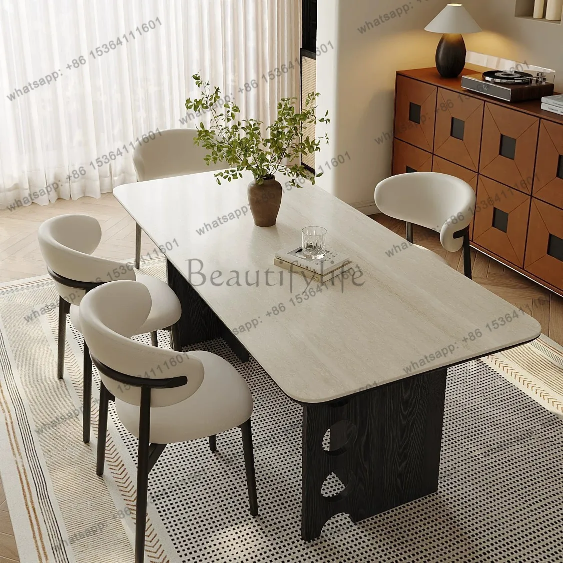 Medieval style solid wood rock slab dining table household small apartment French retro dining table
Medieval style solid wood rock slab dining table household small apartment French retro dining table