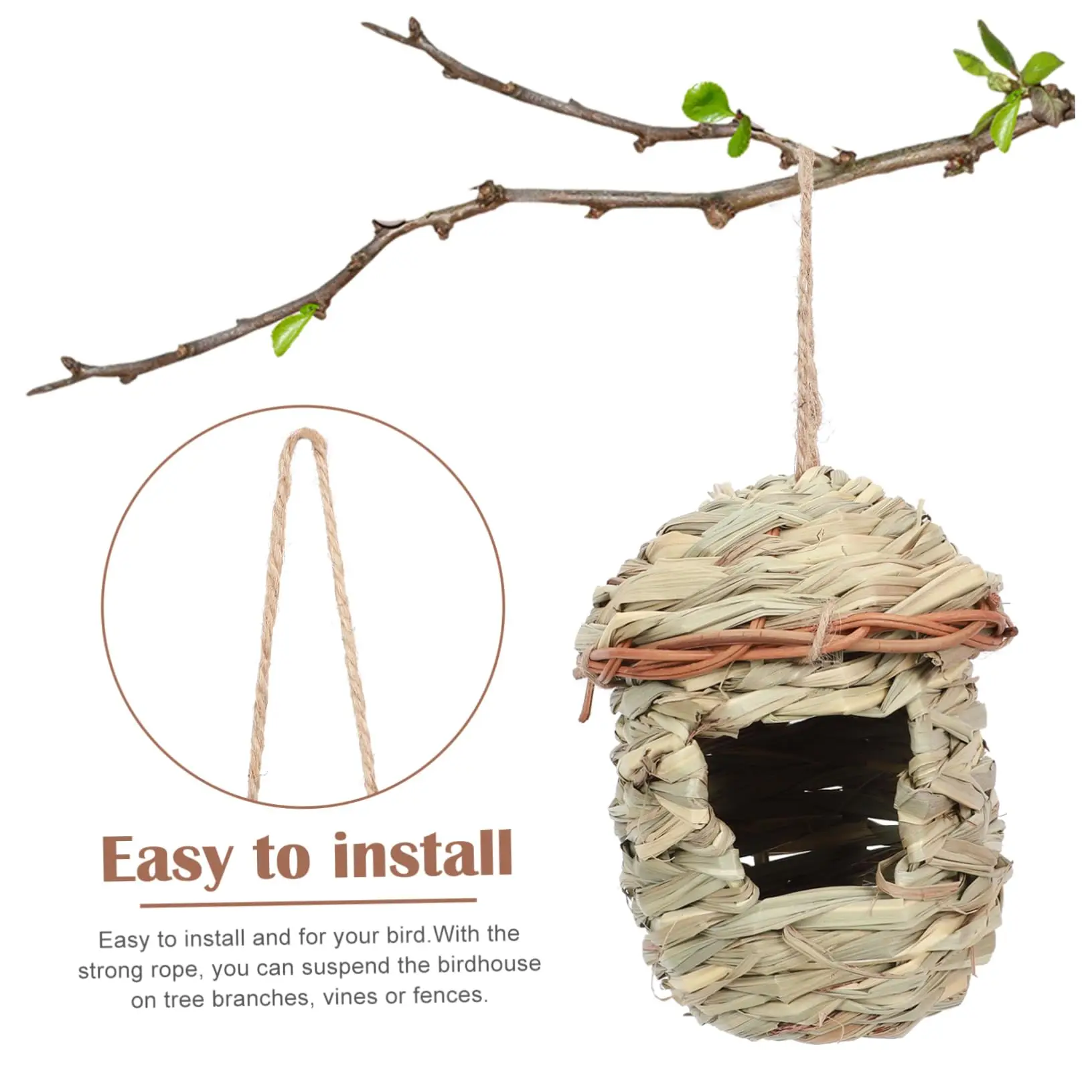 Handmade Woven Straw Bird Nest Hanging Pendant, Outdoor Garden Decor for Parakeets Finches Functional Pet Bird House
Handmade Woven Straw Bird Nest Hanging Pendant, Outdoor Garden Decor for Parakeets Finches Functional Pet Bird House