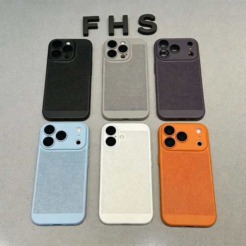 Breathable Heat Dissipation Mesh Phone Case Shockproof Hard Cover with Full Camera Lens Protector for IPhone17 16 15 14 Pro Max
Breathable Heat Dissipation Mesh Phone Case Shockproof Hard Cover with Full Camera Lens Protector for IPhone17 16 15 14 Pro Max