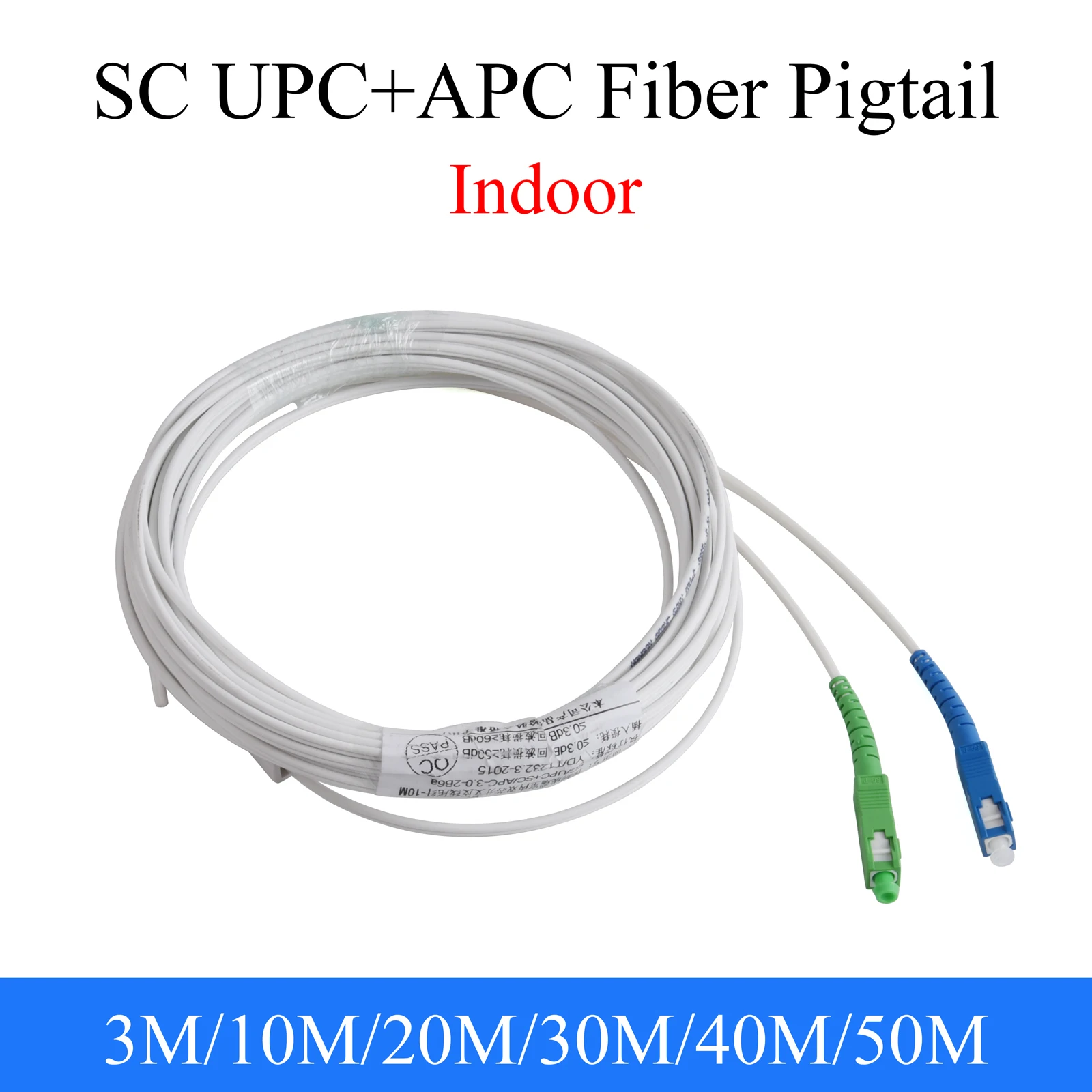 Optical Cable 2-Core Single-mode Fiber Optic Pigtail UPC APC SC Simplex Indoor Patch Cord Wire 3M/10M/20M/30M/40M/50M
Optical Cable 2-Core Single-mode Fiber Optic Pigtail UPC APC SC Simplex Indoor Patch Cord Wire 3M/10M/20M/30M/40M/50M