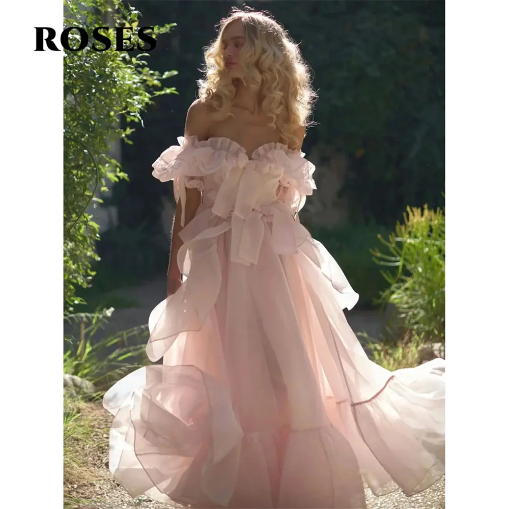ROSES Pink Tulle Prom Dress Off the Shoulder Party Dresses with Pleats A-Line Sleeveless Evening Dresses for Woman Customized
ROSES Pink Tulle Prom Dress Off the Shoulder Party Dresses with Pleats A-Line Sleeveless Evening Dresses for Woman Customized