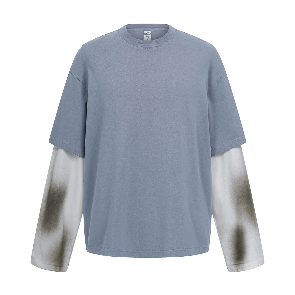 2025 Autumn/Winter Spray Painting Coloblocked Cotton Long Sleeved T-shirt Oversized Crew Neck Patchwork Fake Two-Piece Tshirt 
2025 Autumn/Winter Spray Painting Coloblocked Cotton Long Sleeved T-shirt Oversized Crew Neck Patchwork Fake Two-Piece Tshirt