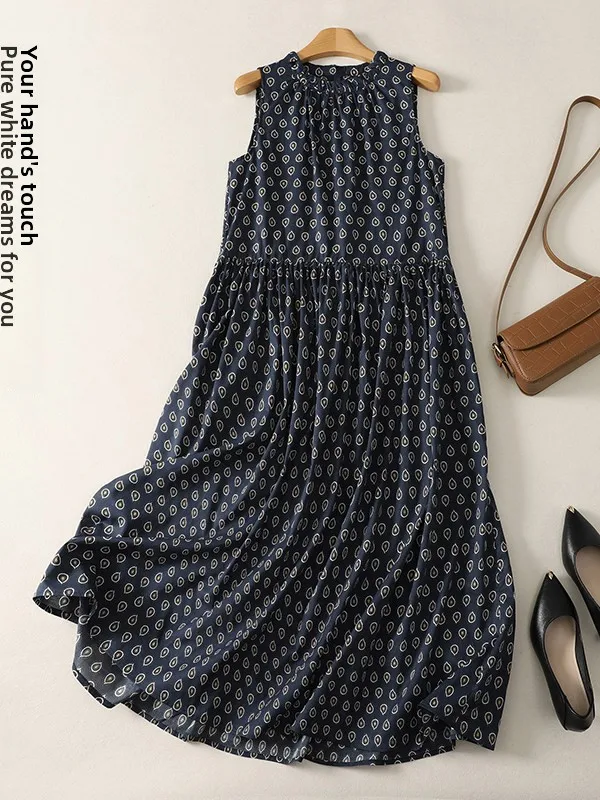 Summer Floral Print Vest Dress Women's Retro Artistic round Neck Sleeveless High Waist A-Line Long Skirt Casual Cool Feeling
Summer Floral Print Vest Dress Women's Retro Artistic round Neck Sleeveless High Waist A-Line Long Skirt Casual Cool Feeling