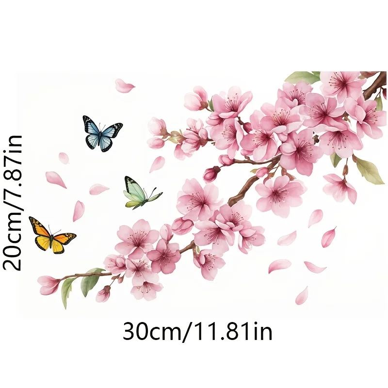 1PC Chinese Style Peach Blossom & Butterfly Waterproof Vinyl Sticker, Art Decal for Car Window, Body & Auto Decor
1PC Chinese Style Peach Blossom & Butterfly Waterproof Vinyl Sticker, Art Decal for Car Window, Body & Auto Decor