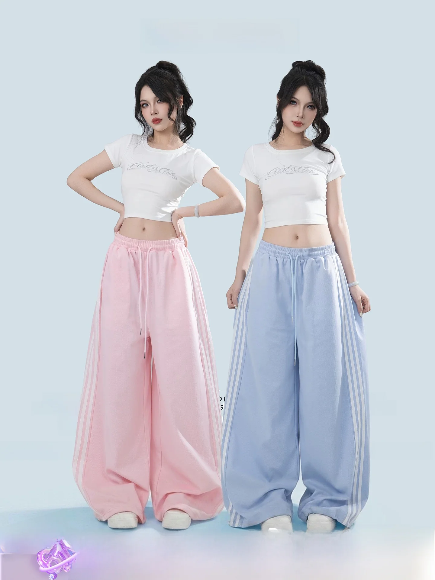 ROKBBK-K Women's Sporty Wide Leg Pants Elastic Waist Loose Drapey Casual Trousers Pink Blue Comfortable Stretchy Knitted
ROKBBK-K Women's Sporty Wide Leg Pants Elastic Waist Loose Drapey Casual Trousers Pink Blue Comfortable Stretchy Knitted