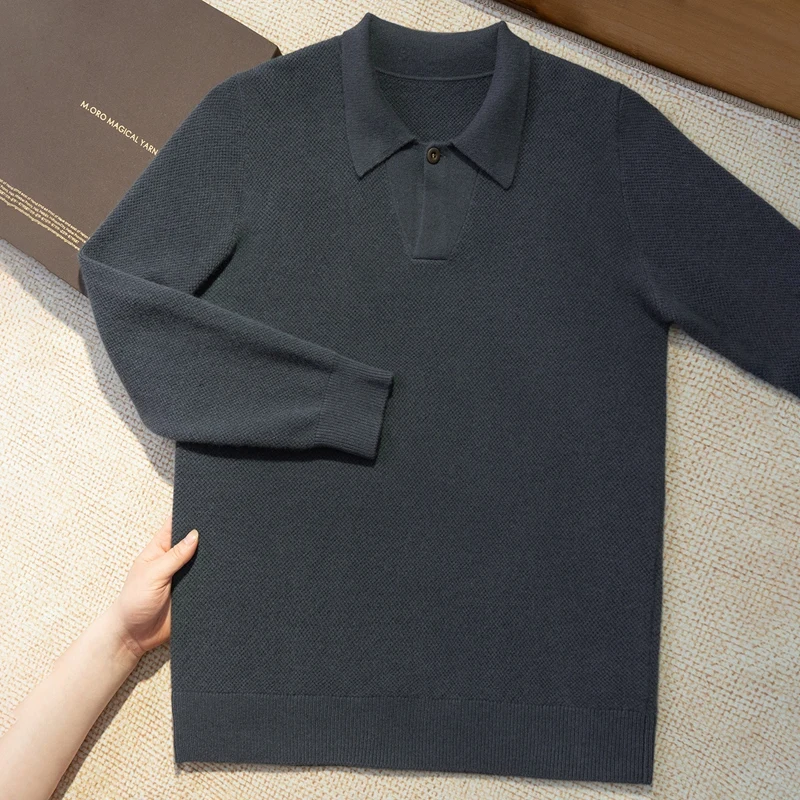 100% чистый кашемир, мужской пуловер с воротником-поло, свитер, осень-зима, однотонный деловой повседневный трикотаж, свободная куртка большого размера, рубашка
100% чистый кашемир, мужской пуловер с воротником-поло, свитер, осень-зима, однотонный деловой повседневный трикотаж, свободная куртка большого размера, рубашка