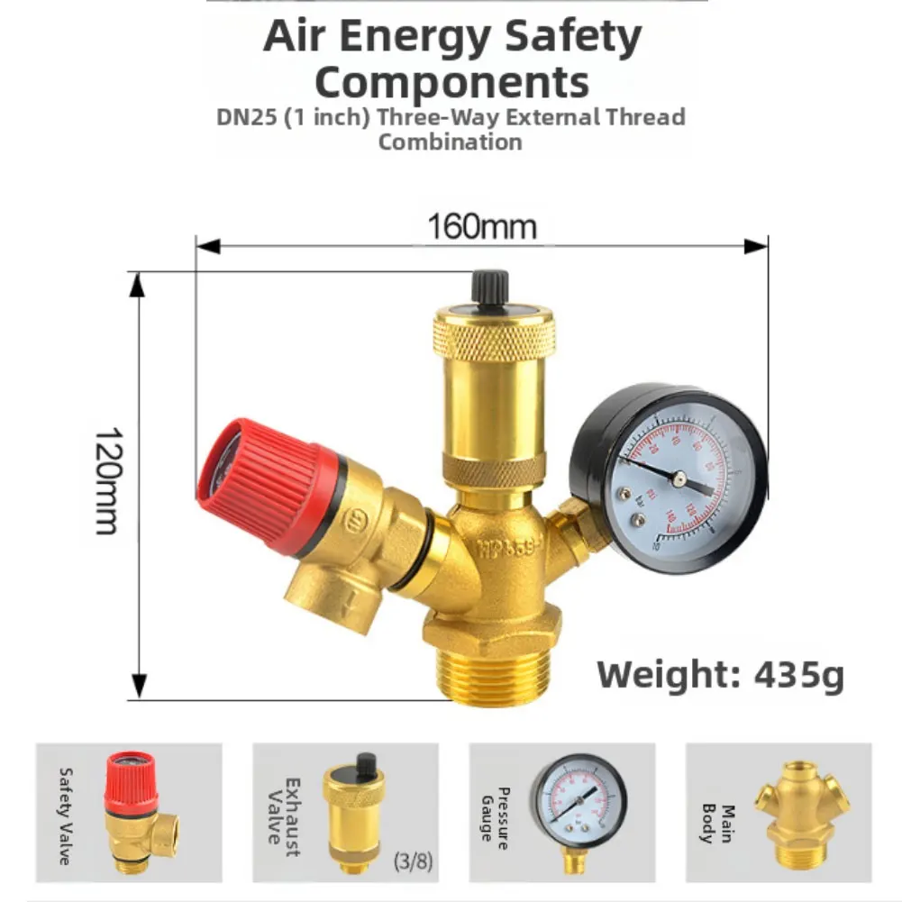 Комплект для быстрой установки: Золотой предохранительный клапан-манометр для точного контроля давления
Комплект для быстрой установки: Золотой предохранительный клапан-манометр для точного контроля давления