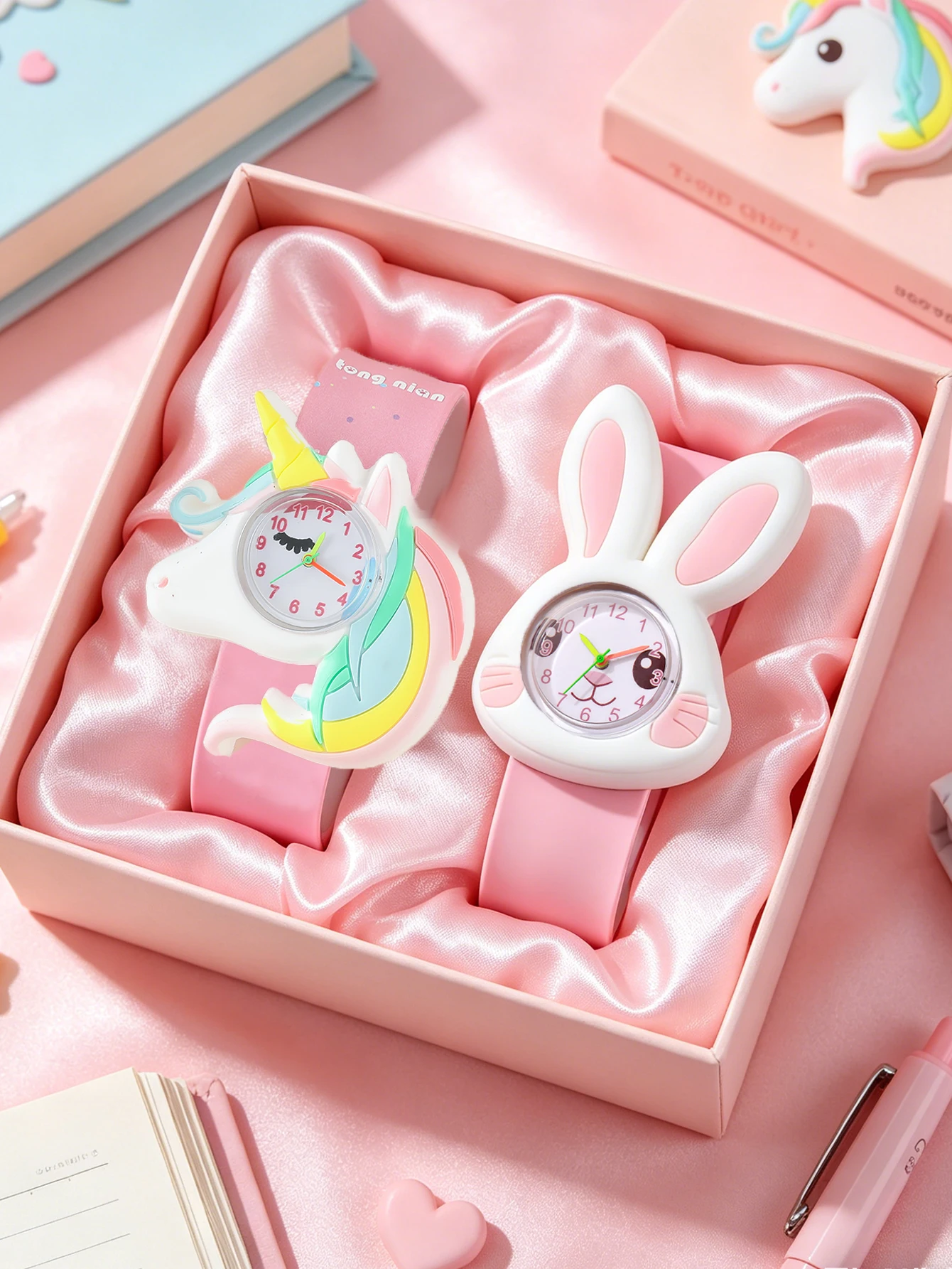 Kids Cartoon Watch Set, 2Pcs Cute Unicorn & Rabbit Silicone Wristwatch for Girls
Kids Cartoon Watch Set, 2Pcs Cute Unicorn & Rabbit Silicone Wristwatch for Girls